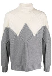 Daniele Alessandrini two-tone cable-knit jumper - Weiß