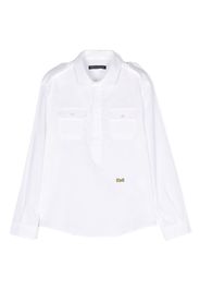 Daniele Alessandrini logo-plaque long-sleeve shirt - Weiß