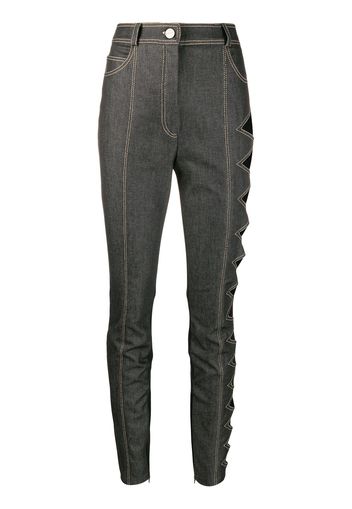 David Koma Hoch sitzende Skinny-Jeans - Grau