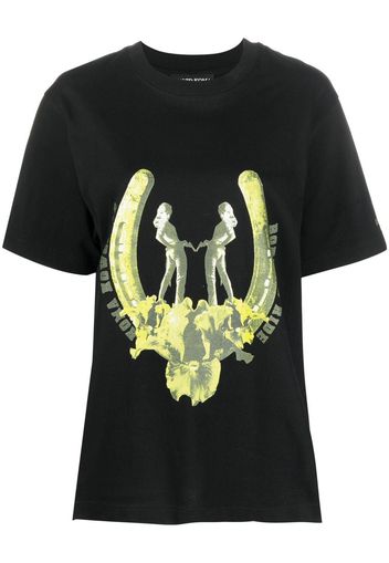 David Koma graphic-print T-shirt - Schwarz