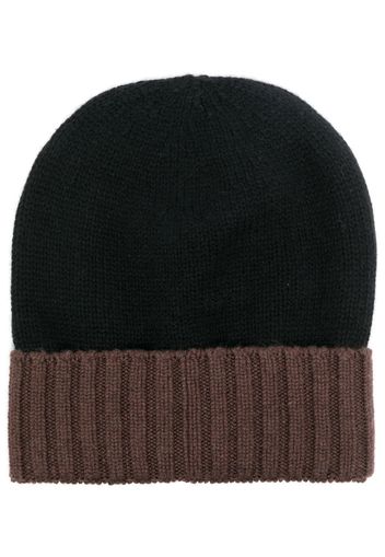 Dell'oglio contrasting-brim beanie - Schwarz