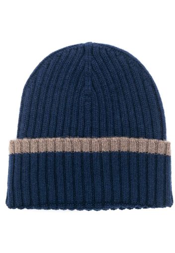 Dell'oglio stripe-trim cashmere beanie - Blau