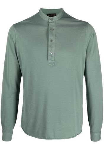 Dell'oglio band-collar cotton polo shirt - Grün