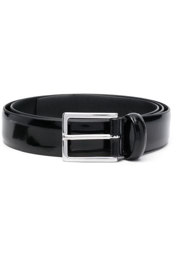 Dell'oglio square-buckle patent-leather belt - Schwarz