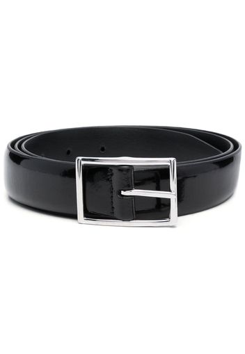 Dell'oglio rectangle-buckle patent-leather belt - Schwarz