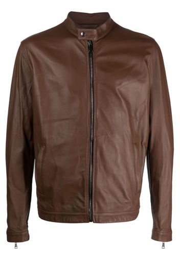 Dell'oglio zip-up leather jacket - Braun