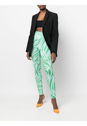 DEPENDANCE zebra-print high-waist leggings - Grün