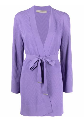 D.Exterior tie-fastening knitted cardigan - Violett