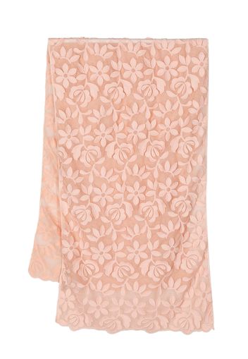 D.Exterior floral-embroidered scarf - Orange