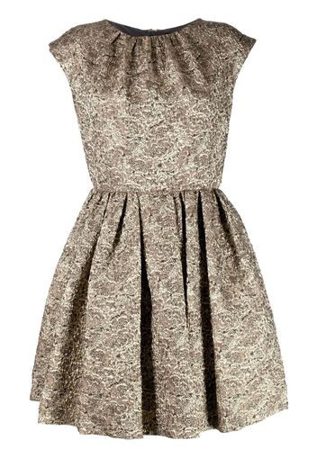 Dice Kayek floral-jacquard flared dress - Gold