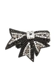Dice Kayek crystal-embellished bow brooch - Schwarz