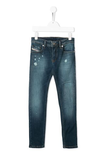 Diesel Kids Jeans im Distressed-Look - Blau