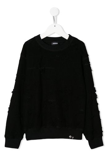 Diesel Kids 'Sfelipa' Pullover im Destroyed-Look - Schwarz