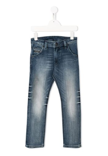 Diesel Kids Tapered-Jeans im Distressed-Look - Blau