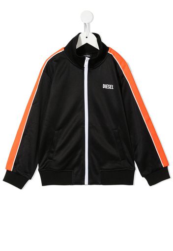 Diesel Kids Sportjacke mit Logo-Print - Schwarz