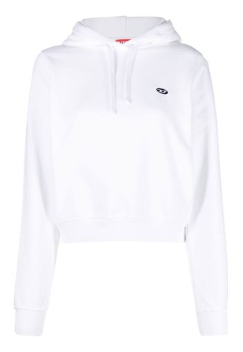 Diesel logo-patch cotton hoodie - Weiß