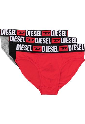 Diesel three-pack logo-print briefs - Schwarz