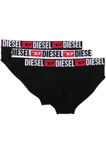 Diesel three-pack logo-print briefs - Schwarz