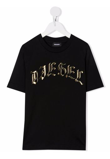 Diesel Kids gothic logo-print T-shirt - Schwarz