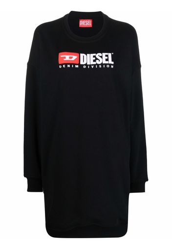 Diesel logo-embroidered sweatshirt dress - Schwarz