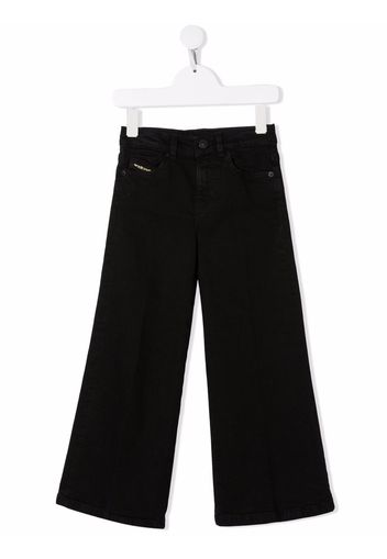 Diesel Kids logo-print wide-leg jeans - Schwarz