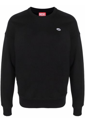 Diesel logo-patch crew neck sweatshirt - Schwarz