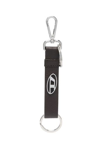 Diesel logo-plaque leather keyring - Braun