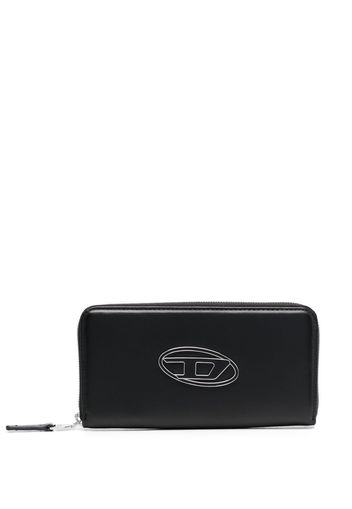 Diesel logo-plaque leather wallet - Schwarz