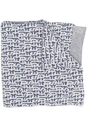 Diesel intarsia-knit logo scarf - Blau