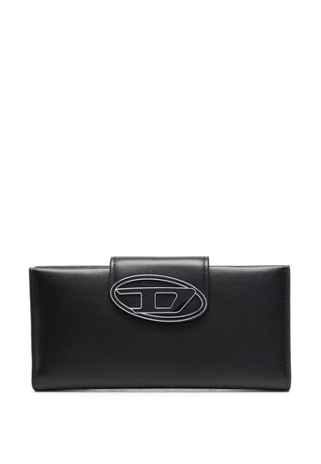 Diesel logo-plaque leather wallet - Schwarz