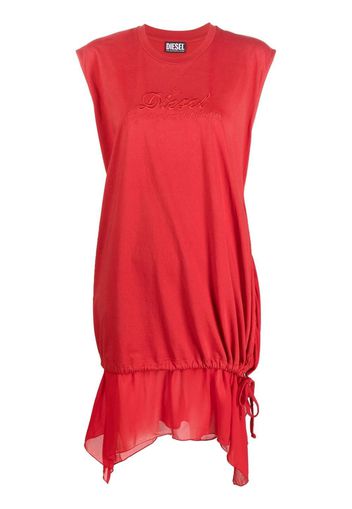 Diesel embroidered-logo T-shirt dress - Rot