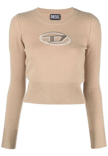 Diesel M-Areesa logo-embroidered jumper - Nude