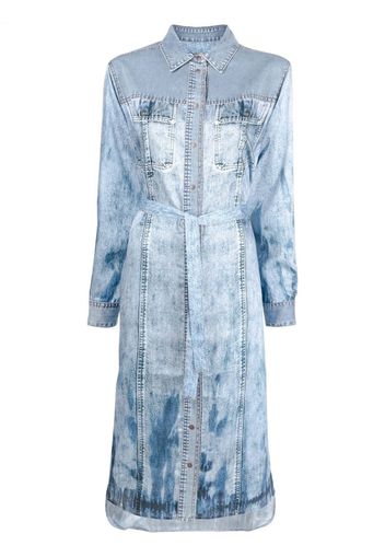 Diesel acid-wash denim shirtdress - Blau