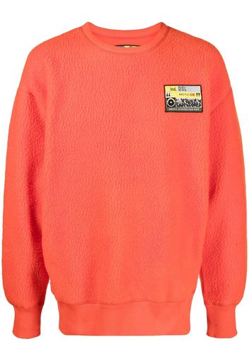 Diesel logo-patch fleece reversible sweatshirt - Rot