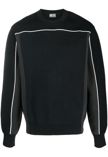 Diesel K-Wichita Sweatshirt mit Paspeln - Schwarz