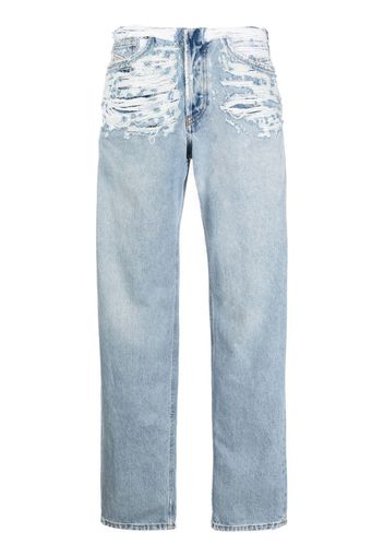 Diesel mid-rise ripped-detail jeans - Blau