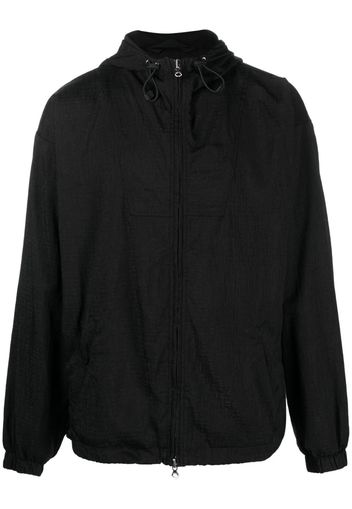 Diesel logo-jacquard zip-up jacket - Schwarz