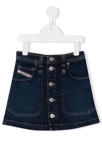 Diesel Kids button-up A-line denim skirt - Blau