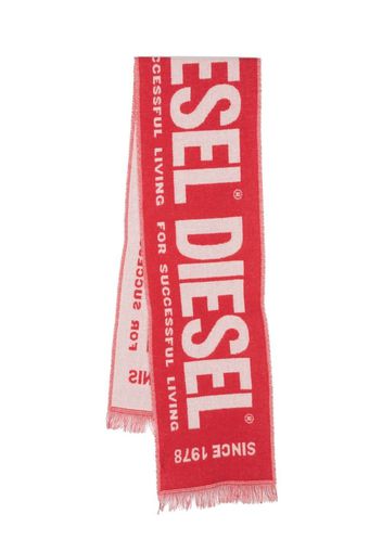 Diesel logo-embroidered scarf - Rot