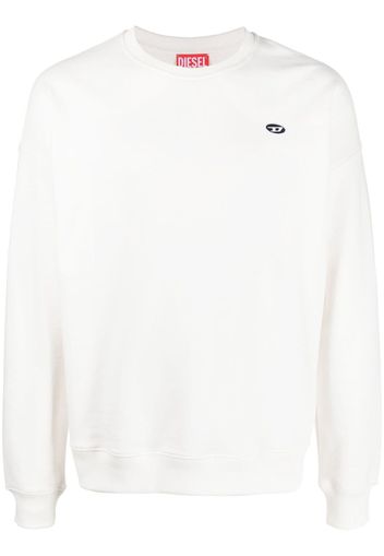 Diesel logo embroidery cotton sweatshirt - Weiß
