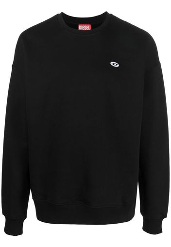 Diesel logo embroidery cotton sweatshirt - Schwarz