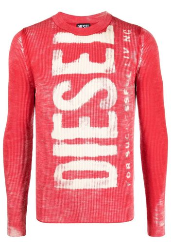 Diesel logo-print crew-neck jumper - Rot