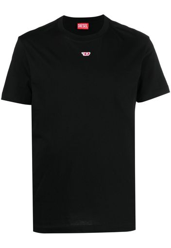 Diesel logo embroidery cotton T-shirt - Schwarz