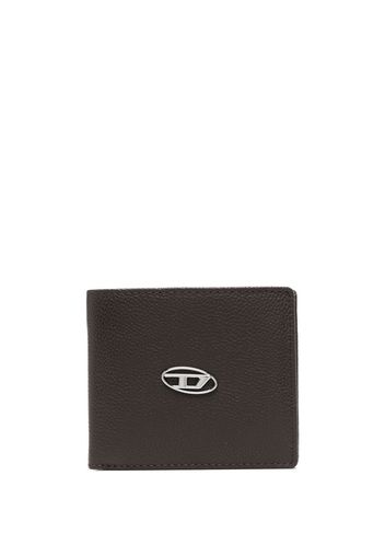 DIESEL logo-plaque detail bi-fold wallet - Braun