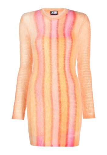 Diesel striped-knit bodycon dress - Orange