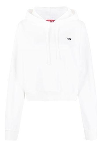 Diesel logo-patch cotton hoodie - Weiß