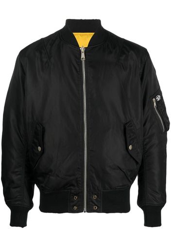 Diesel logo-patch zip-front jacket - Black