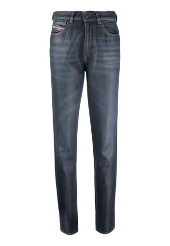 Diesel logo-patch straight-leg jeans - Blau