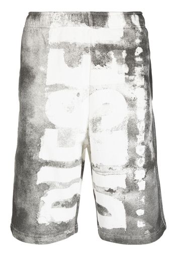 Diesel distressed-logo-print casual shorts - Weiß