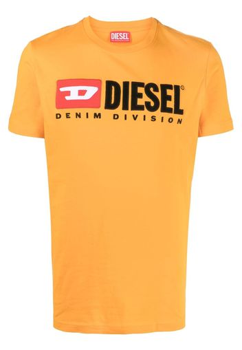 Diesel T-Shirt mit "Denim Division"-Stickerei - Orange